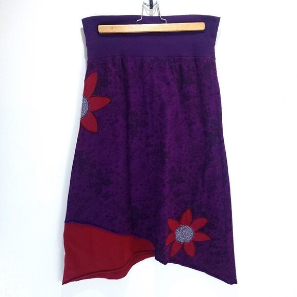 Underground Original 100% Cotton Groovy Floral Patches Pixie Skirt - Picture 2 of 8